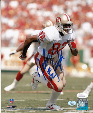 John Taylor San Francisco 49ers Autographed 8x10 Photo (Vertical, Running, White Jersey)
