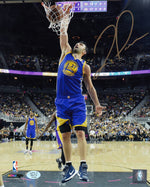 Zaza Pachulia Autographed 8x10 Photo (Vertical, Dunking, Blue Jersey)