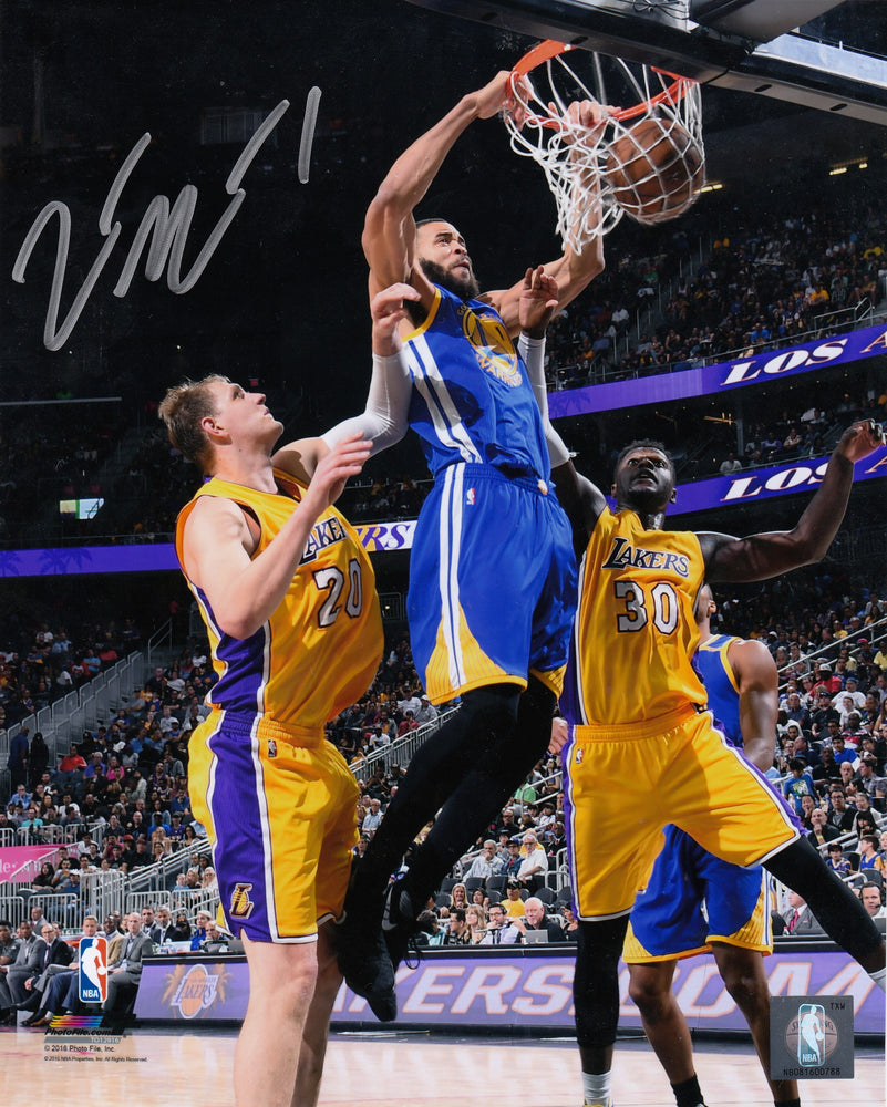 JaVale Mcgee Autographed 8x10 Photo (Vertical, Dunking, Blue Jersey)