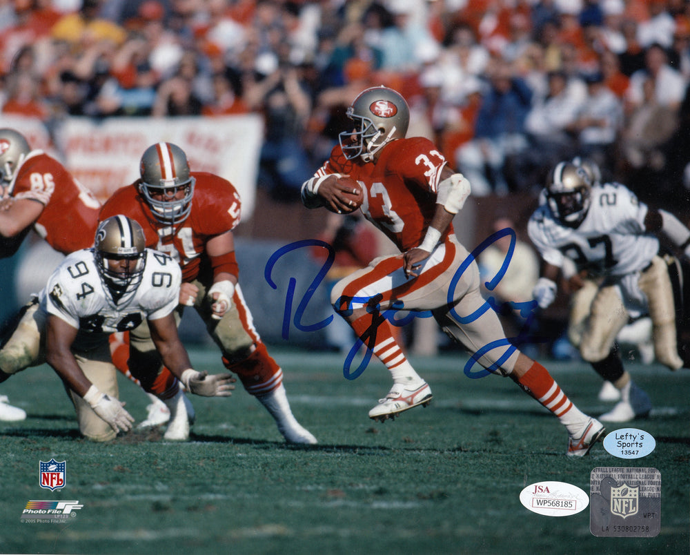 Roger Craig San Francisco 49ers Autographed 8x10 Photo (Horizontal, Running, Red Jersey)