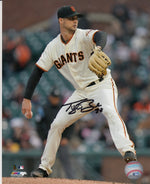 Tyler Beede San Francisco Giants Autographed 8x10 Photo (Vertical, Pitching, White Jersey)