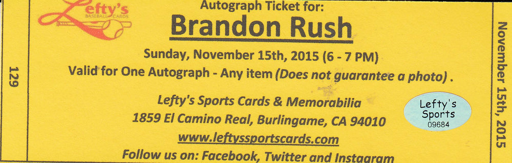Brandon Rush Golden State Warriors Autographed 8x10 Photo (Vertical, Holding Finals Trophy, NBA Champs Shirt)