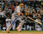 Gorkys Hernandez San Francisco Giants Autographed 8x10 Photo (Horizontal, Running After Swing, Gray Jersey)