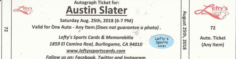 
                
                    Load image into Gallery viewer, Austin Slater San Francisco Giants Autographed 8x10 Photo (Vertical, Swinging, White Jersey)
                
            