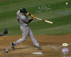 
                
                    Load image into Gallery viewer, Trevor Brown San Francisco Giants Autographed 8x10 Photo (Horizontal, Swinging, Gray Jersey)
                
            
