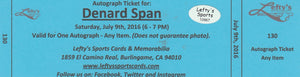 Denard Span San Francisco Giants Autographed 8x10 Photo (Vertical, Catching, White Jersey)