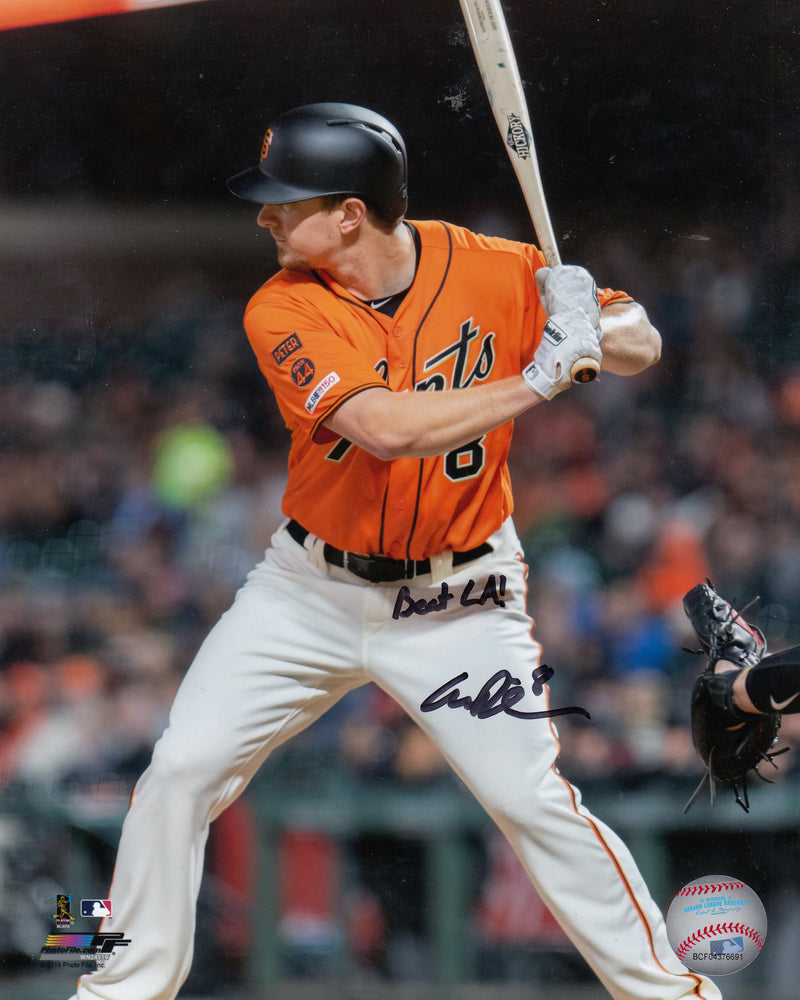 Alex Dickerson "Beat LA" San Francisco Giants Autographed 8x10 Photo (Vertical, Batting, Orange Jersey)