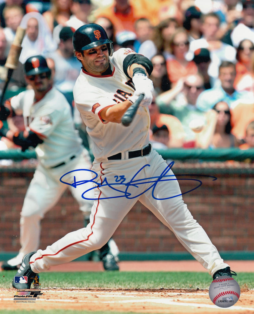 Ryan Garko San Francisco Giants Autographed 8x10 Photo (Vertical, Hitting, White Jersey)