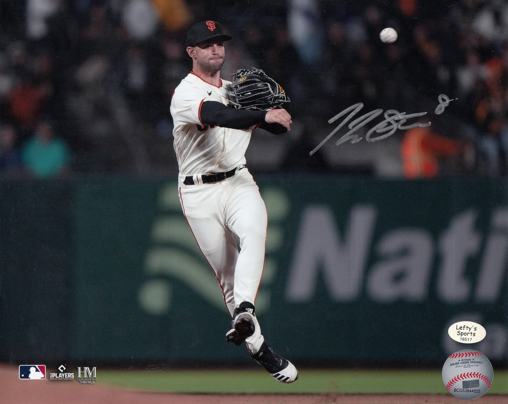 
                
                    Load image into Gallery viewer, Tommy La Stella San Francisco Giants Autographed 8x10 Photo (Horizontal, Throwing Ball, White Jersey)
                
            