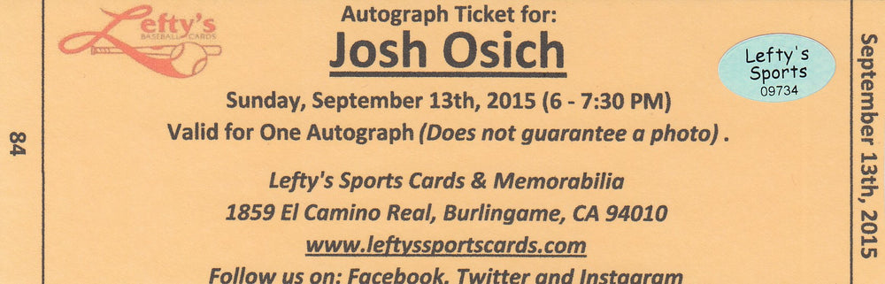 Josh Osich San Francisco Giants Autographed 8x10 Photo (Vertical, Pitching, Black Jersey)