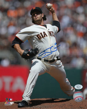 Josh Osich San Francisco Giants Autographed 8x10 Photo (Vertical, Pitching, White Jersey)
