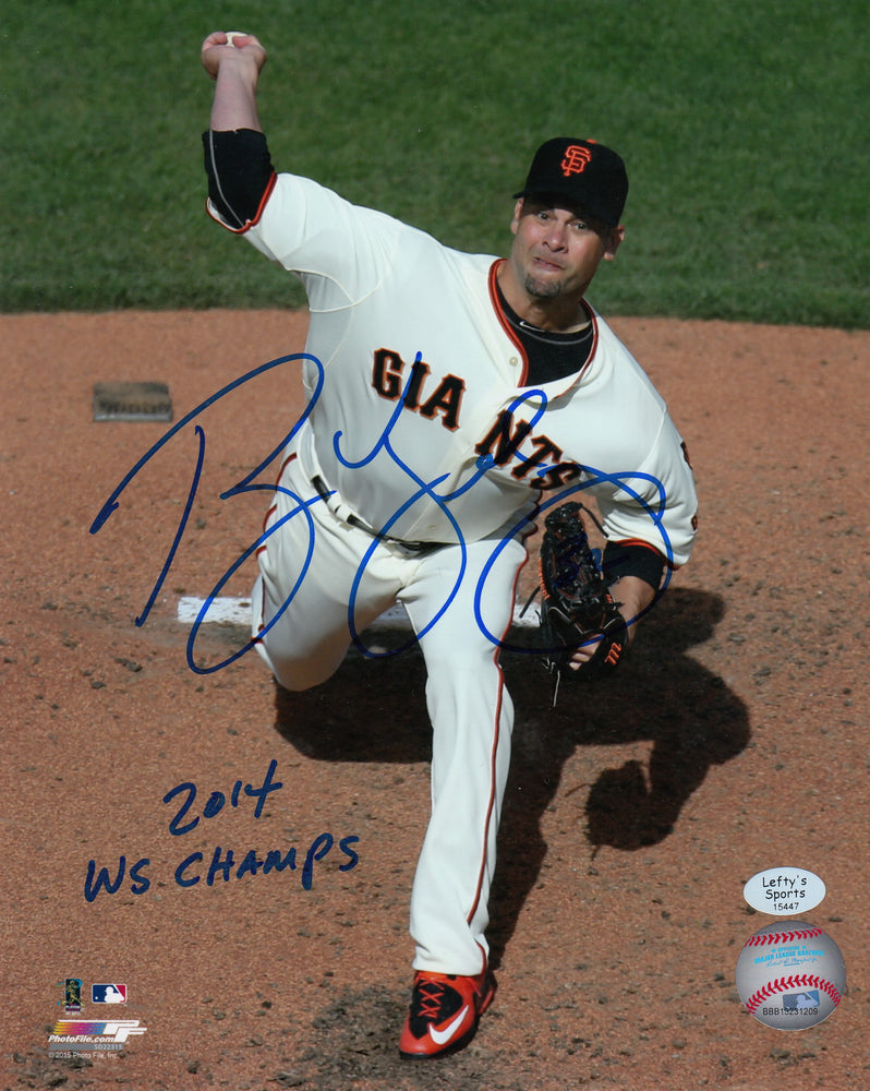 Ryan Vogelsong "2014 WS Champs" Autographed 8x10 Photo (Vertical, Pitching, White Jersey)