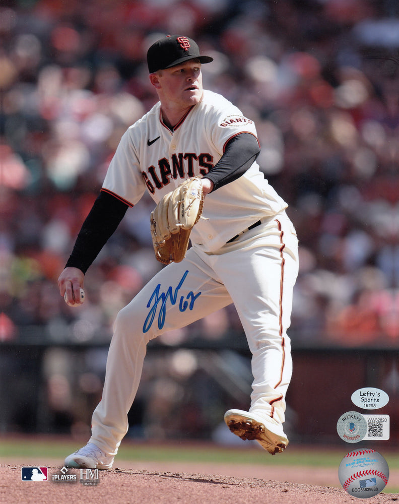 
                
                    Load image into Gallery viewer, Logan Webb San Francisco Giants Autographed 8x10 Photo (Vertical, Pitching, White Jersey)
                
            