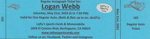 Logan Webb San Francisco Giants Autographed 8x10 Photo (Vertical, Celebrating, White Jersey)