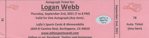 Logan Webb San Francisco Giants Autographed 8x10 Photo (Horizontal, Pitching, Orange Jersey)