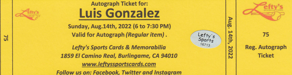 
                
                    Load image into Gallery viewer, Luis Gonzalez San Francisco Giants Autographed 8x10 Photo (Horizontal, Batting, White Jersey)
                
            