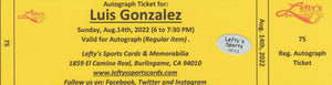 
                
                    Load image into Gallery viewer, Luis Gonzalez San Francisco Giants Autographed 8x10 Photo (Horizontal, Batting, White Jersey)
                
            