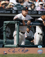 Bruce Bochy San Francisco Giants Autographed 8x10 Photo (Vertical, Standing in Dugout, White Jersey)