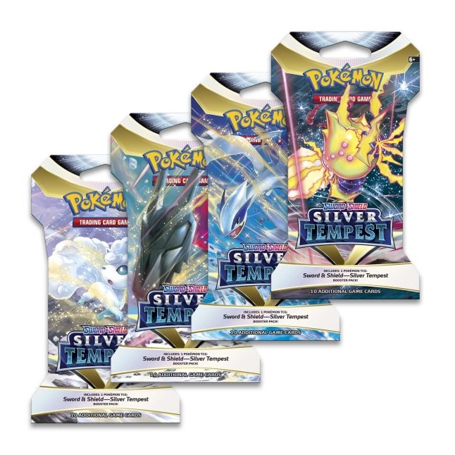 
                
                    Load image into Gallery viewer, Pokemon Sword and Shield Silver Tempest Sleeved Booster Pack (10 Cards)
                
            