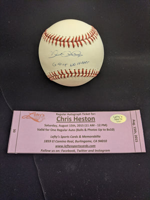 Chris Heston "6-9-15 No Hitter" San Francisco Giants Autographed Baseball