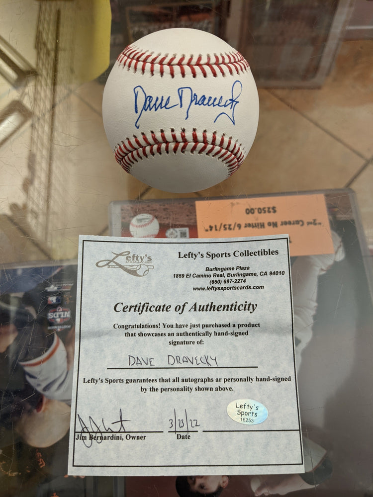Dave Dravecky San Francisco Giants Autographed Baseball