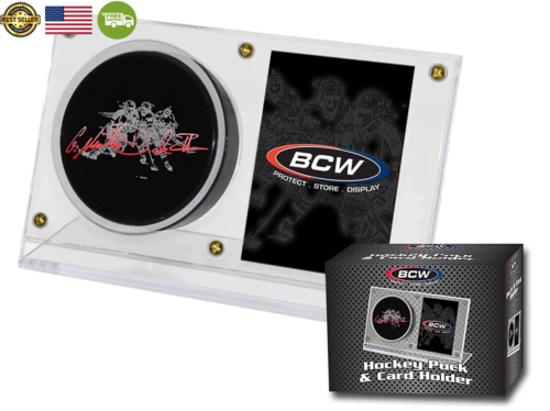 BCW Acrylic Hockey Puck & Card Holder