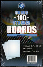 White Comic Storage Boards Pack (100 Boards, 6 3/4" x 10 1/2")